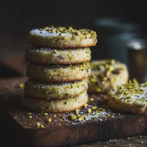 Buttery Pistachio Shortbread Cookies
