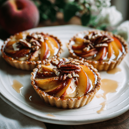 Peach Pecan Tartlets with Honey Glaze