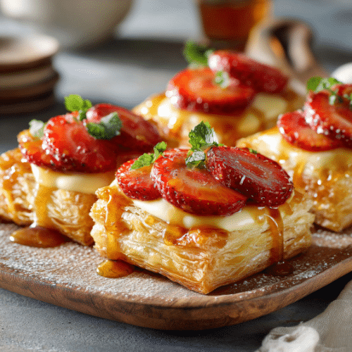 Strawberry Custard Puff Pastries