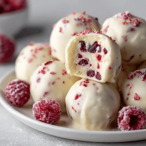 White Chocolate Raspberry Truffles