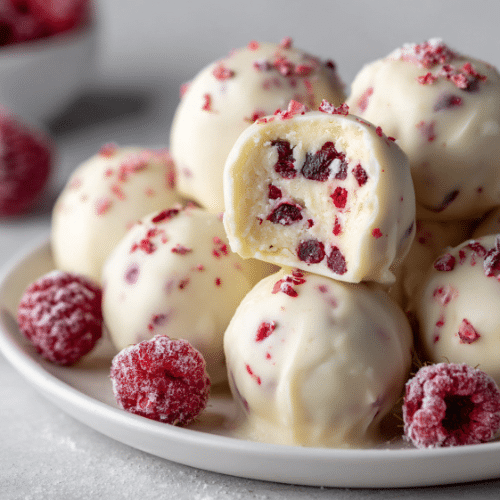 White Chocolate Raspberry Truffles
