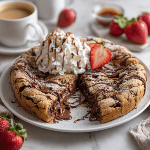 Giant Nutella-Stuffed Cookie Cake