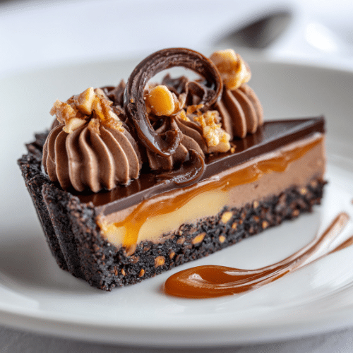 Salted Caramel Chocolate Mousse Tart
