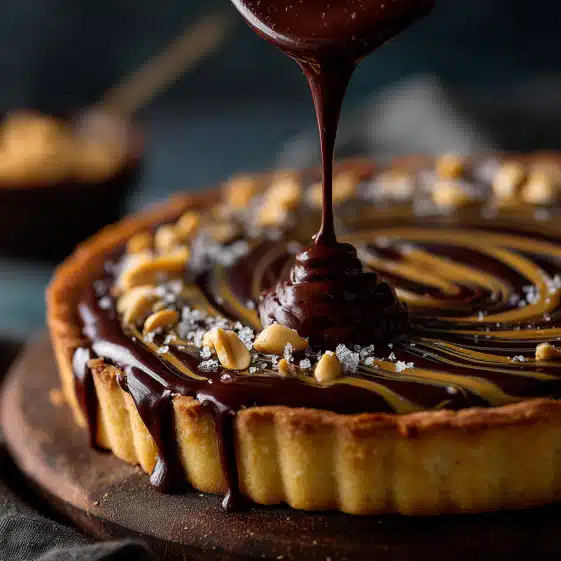 Chocolate, Peanut & Caramel Tart