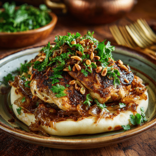 Musakhan (Sumac Chicken with Onions and Flatbread)