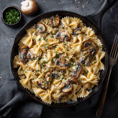 Creamy Mushroom Farfalle Pasta