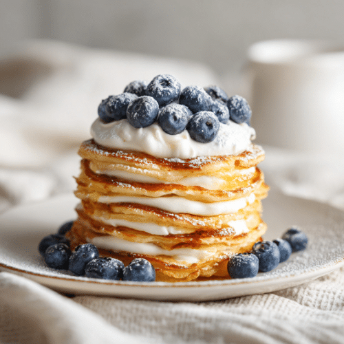 Blueberry Yogurt Pancake Stack