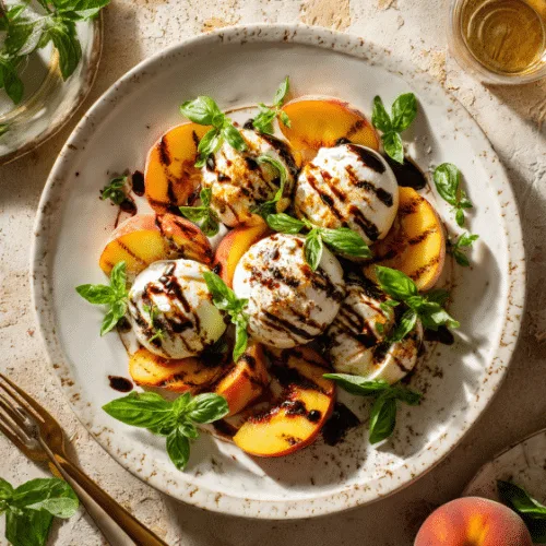 Grilled Peach and Burrata Salad