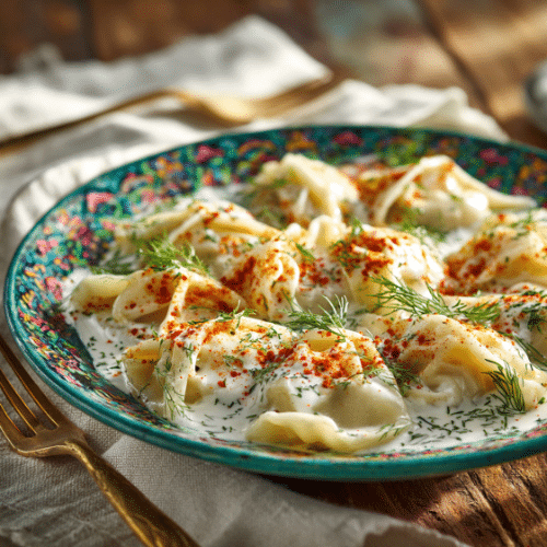 Turkish Manti Dumplings with Garlic Yogurt and Spiced Butter