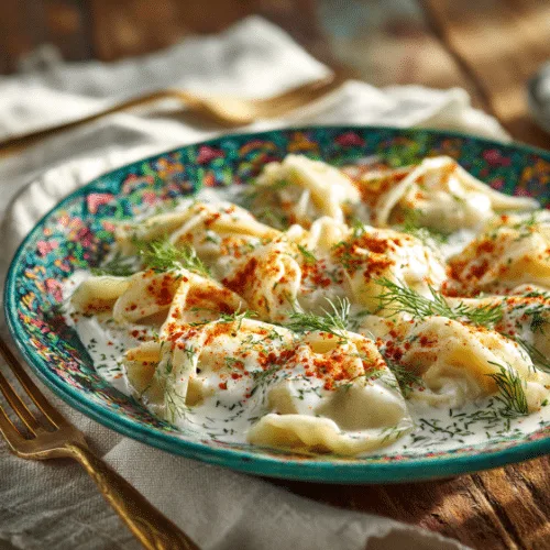 Turkish Manti Dumplings with Garlic Yogurt and Spiced Butter