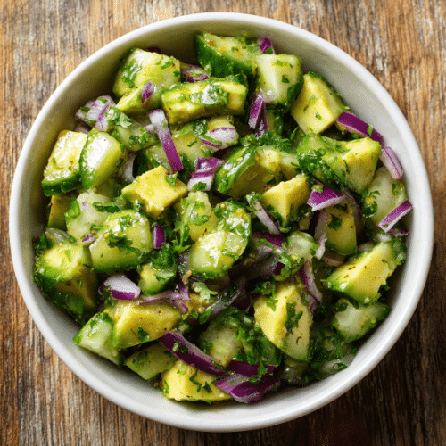 Cucumber Avocado Lime Salad