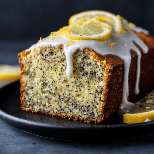Lemon Poppy Seed Loaf with Vanilla Glaze