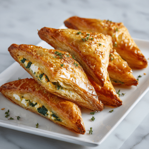 Spinach and Feta Puff Pastry Triangles
