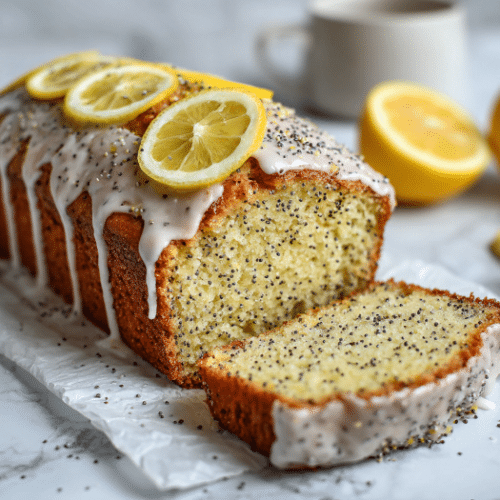 Lemon Poppy Seed Loaf with Vanilla Glaze