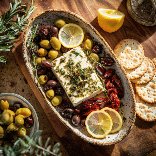 Mediterranean Marinated Feta Platter
