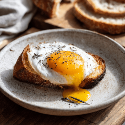 Sunny-Side Up Egg on Brioche Toast