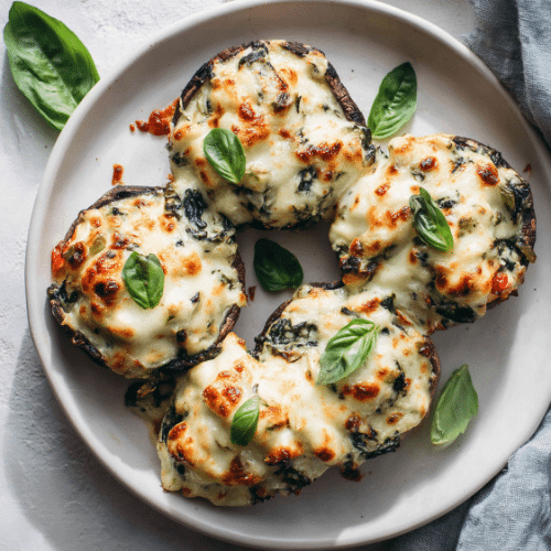 Spinach & Cheese Stuffed Portobello Mushrooms