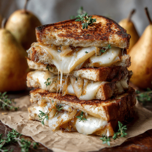 Pear, Caramelized Onion & Gruyère Grilled Cheese