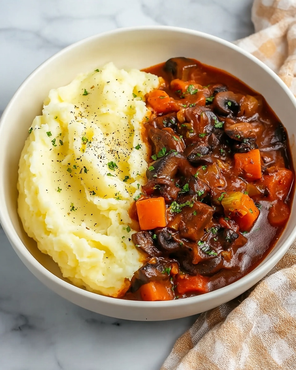 Quick Vegetarian Mushroom and Root Vegetable Stew Recipe - Recipe Image