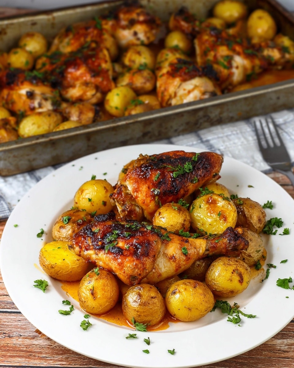 One Pan Lemon Herb Chicken and Potatoes Recipe - Recipe Image