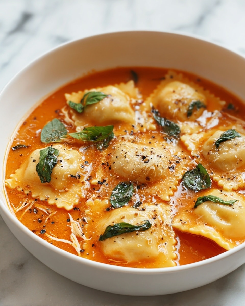 Creamy Tuscan Ravioli Soup Recipe - Recipe Image
