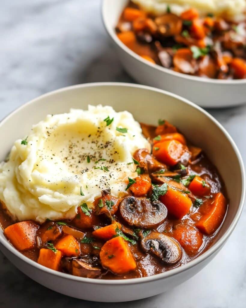 Quick Vegetarian Mushroom and Root Vegetable Stew Recipe