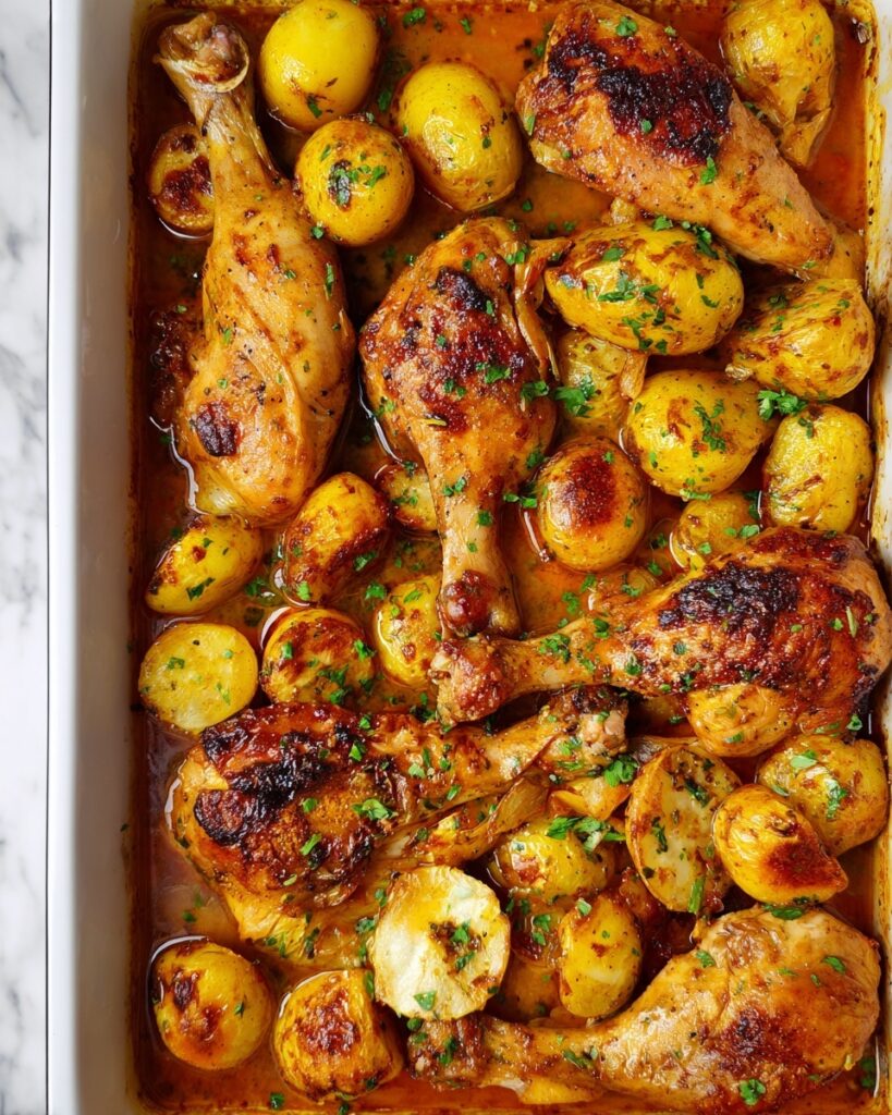 One Pan Lemon Herb Chicken and Potatoes Recipe