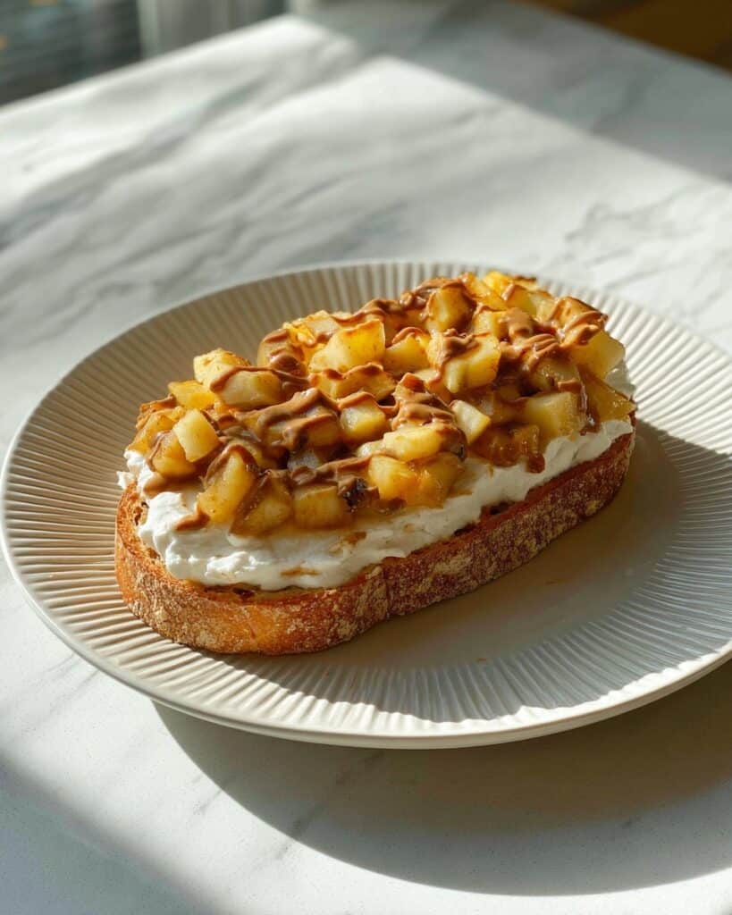 Apple Pie Toast with Cinnamon Apples and Almond Butter Recipe