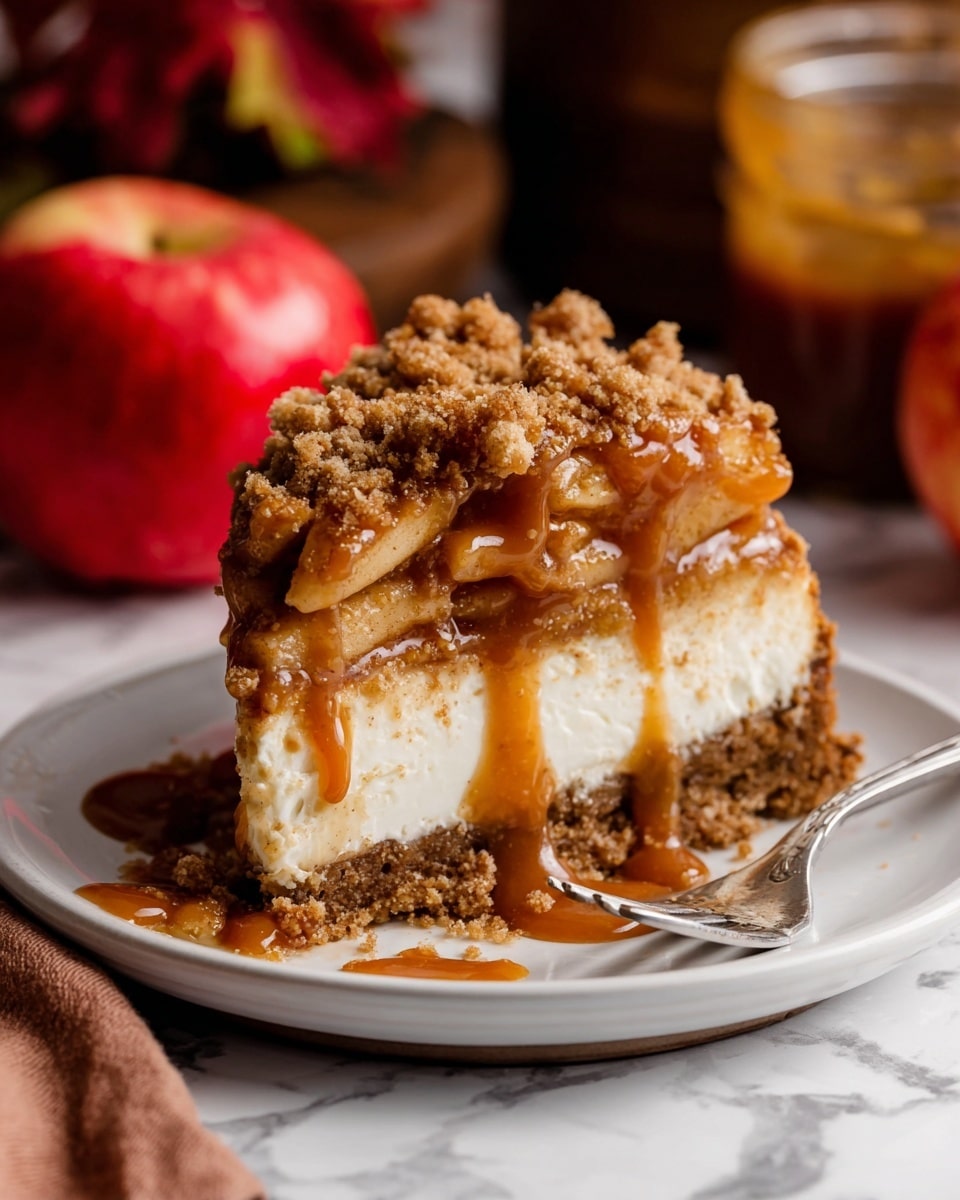 Salted Caramel Apple Pie Cheesecake Recipe - Recipe Image
