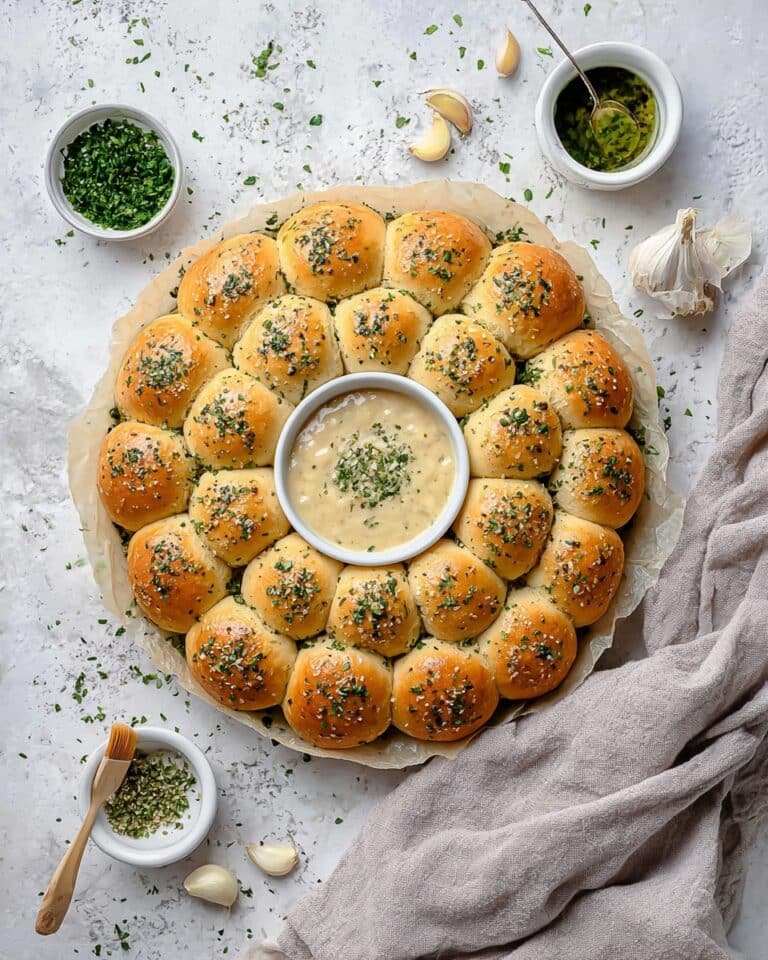 Vegan Garlic Dough Balls with Cheesy Cashew Dip Recipe