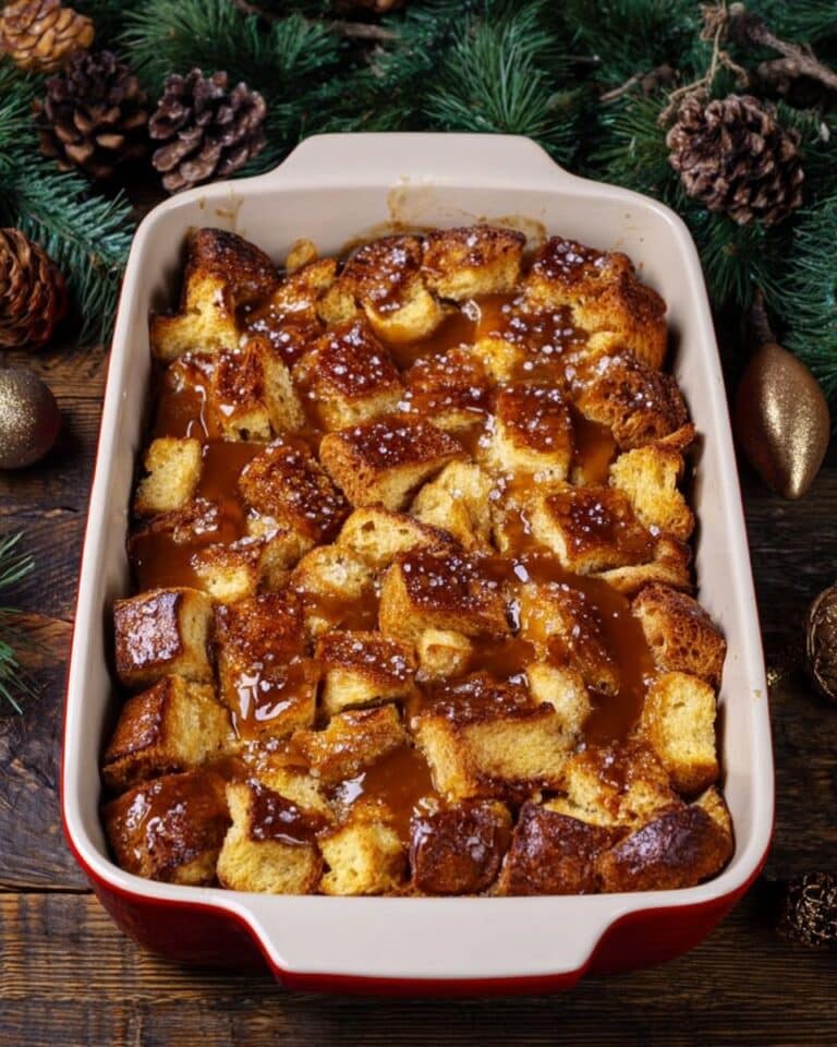 Cardamom Pear Bread Pudding with Orange Cardamom Caramel Sauce Recipe