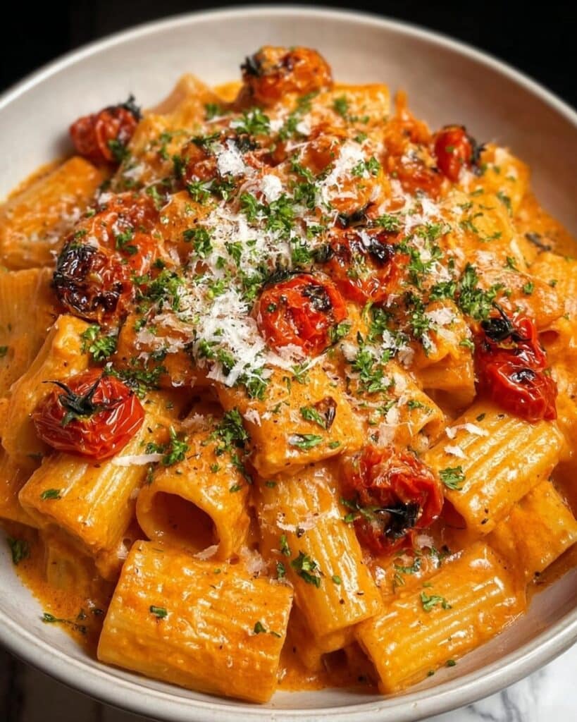 Creamy Tomato Garlic Rigatoni Recipe