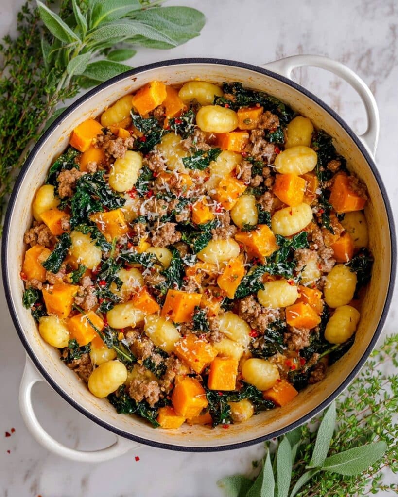 Butternut Squash, Sausage, and Kale Gnocchi Recipe