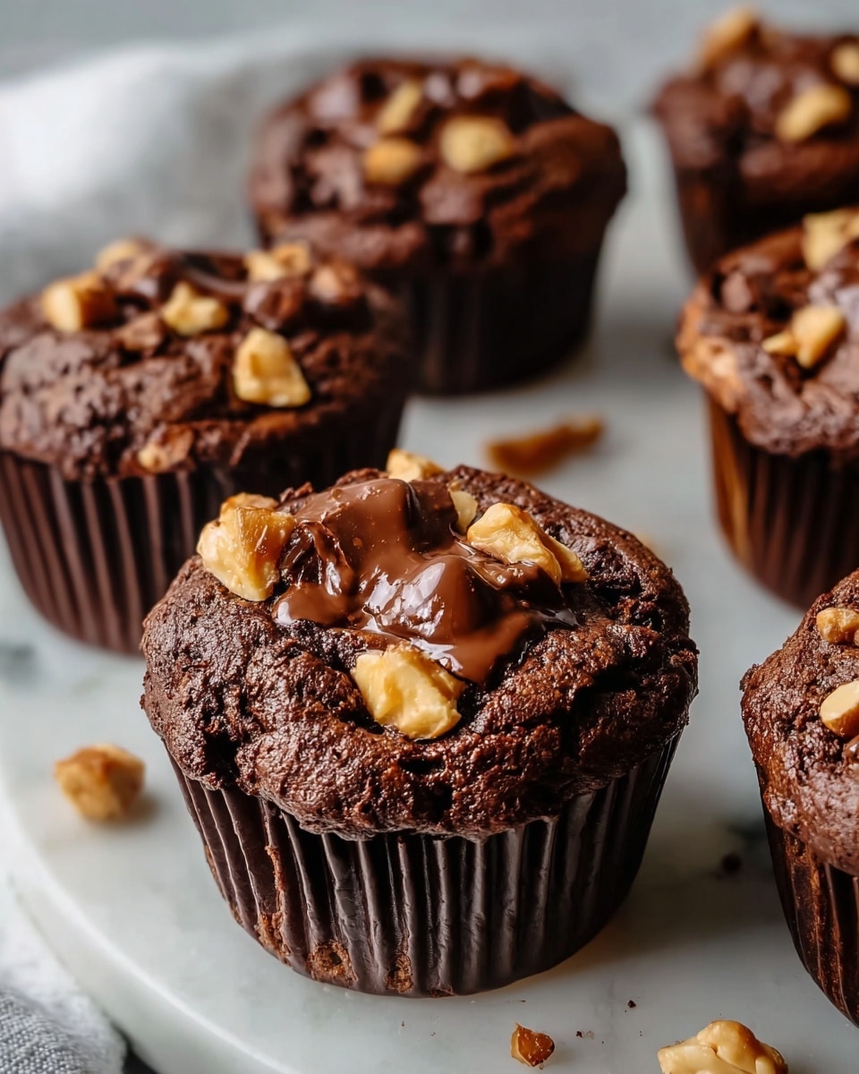Salted Double Chocolate Peanut Butter Stuffed Cookie Cups Recipe - Recipe Image