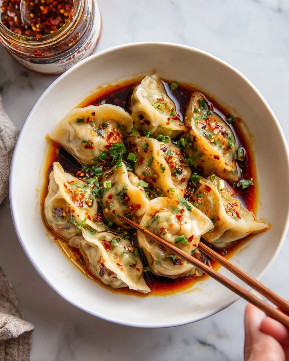 Steamed Dumplings with Homemade Dumpling Sauce Recipe - Recipe Image