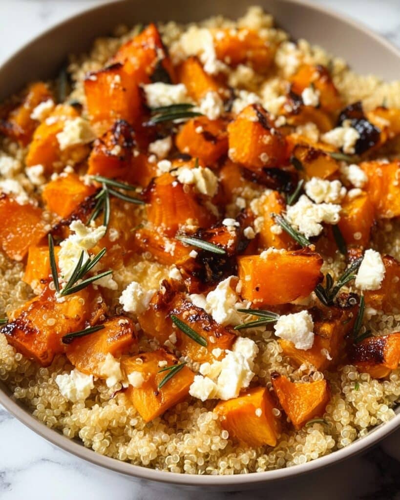 Roasted Red Kuri Squash with Feta, Thyme, and Quinoa Recipe