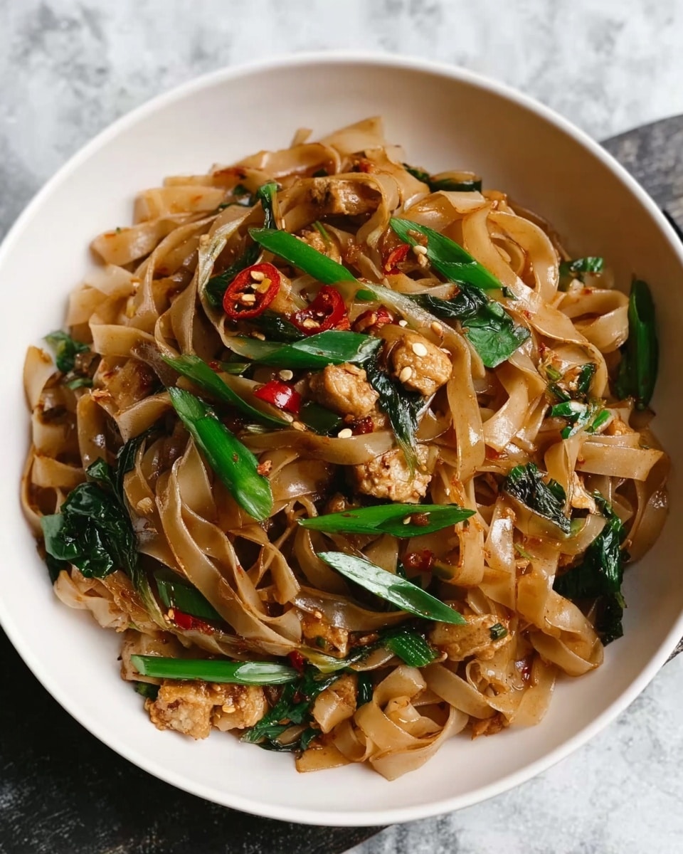 Street Style Thai Drunken Noodles Recipe - Recipe Image