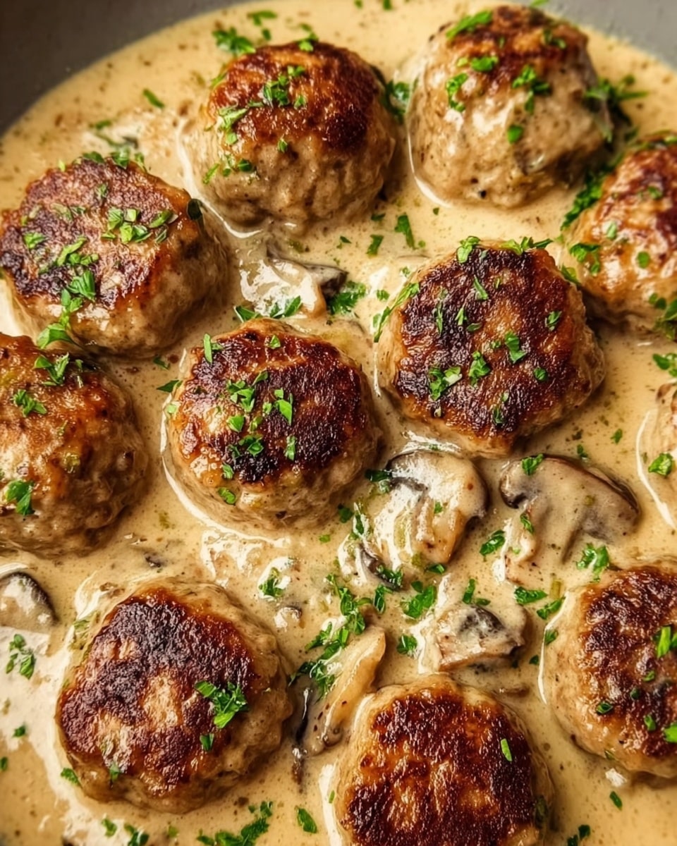Creamy Mushroom Chicken Meatballs (30-Minutes) Recipe - Recipe Image