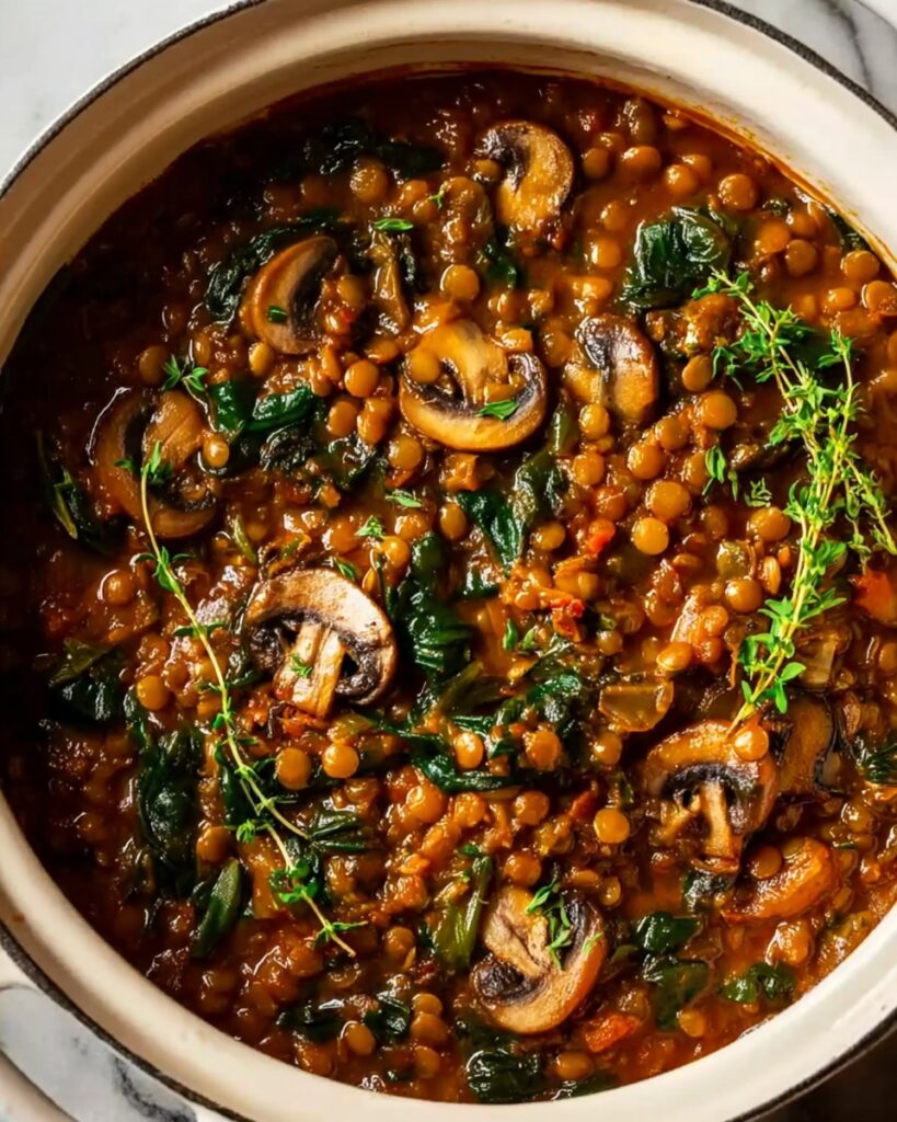Vegan Lentil Mushroom Stew Recipe