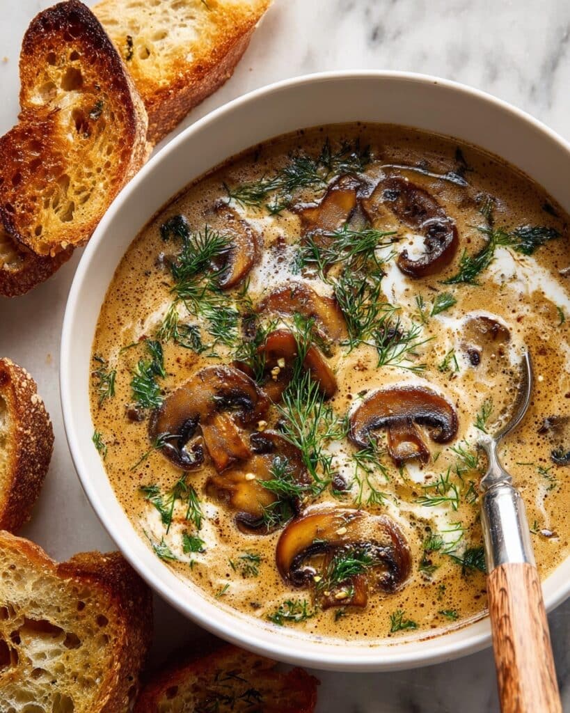 Creamy Hungarian Mushroom Soup Recipe