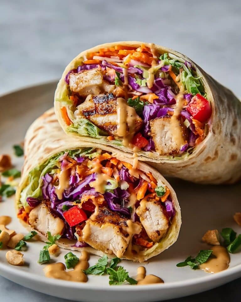 Thai Chicken Wrap with Crunchy Asian Slaw Recipe
