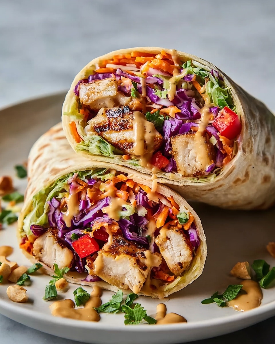 Thai Chicken Wrap with Crunchy Asian Slaw Recipe - Recipe Image