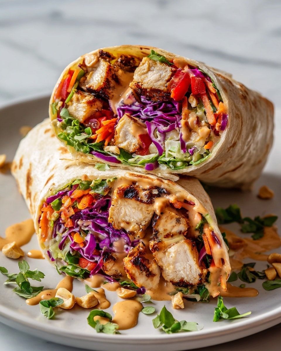 Thai Chicken Wrap with Crunchy Asian Slaw Recipe - Recipe Image