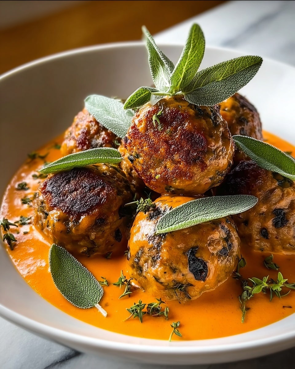Savory Pumpkin Sage Turkey Meatballs Recipe - Recipe Image