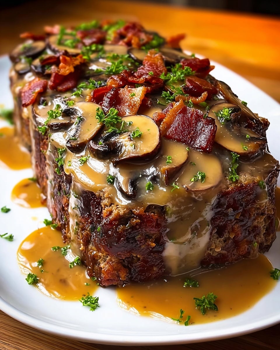 Swiss Bacon Mushroom Meatloaf Recipe - Recipe Image