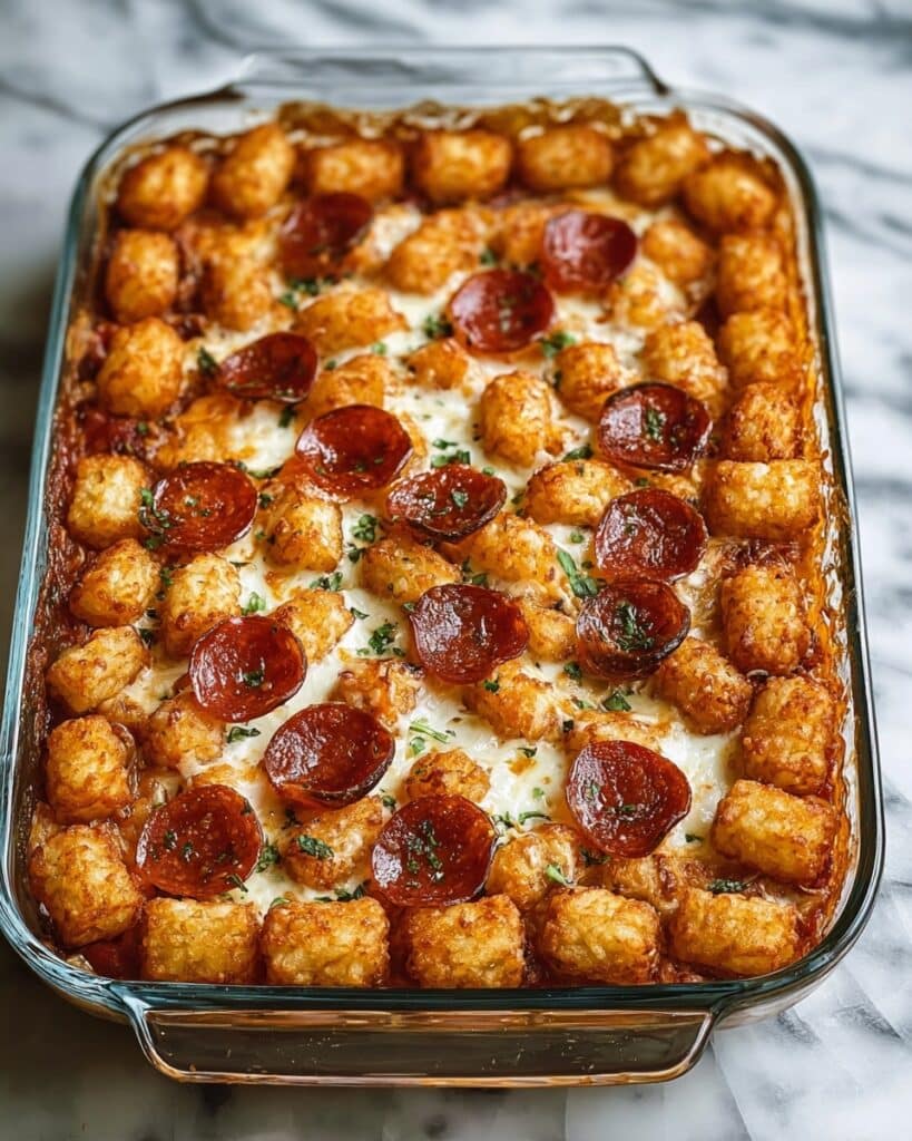 Tater Tot Pizza Casserole Recipe