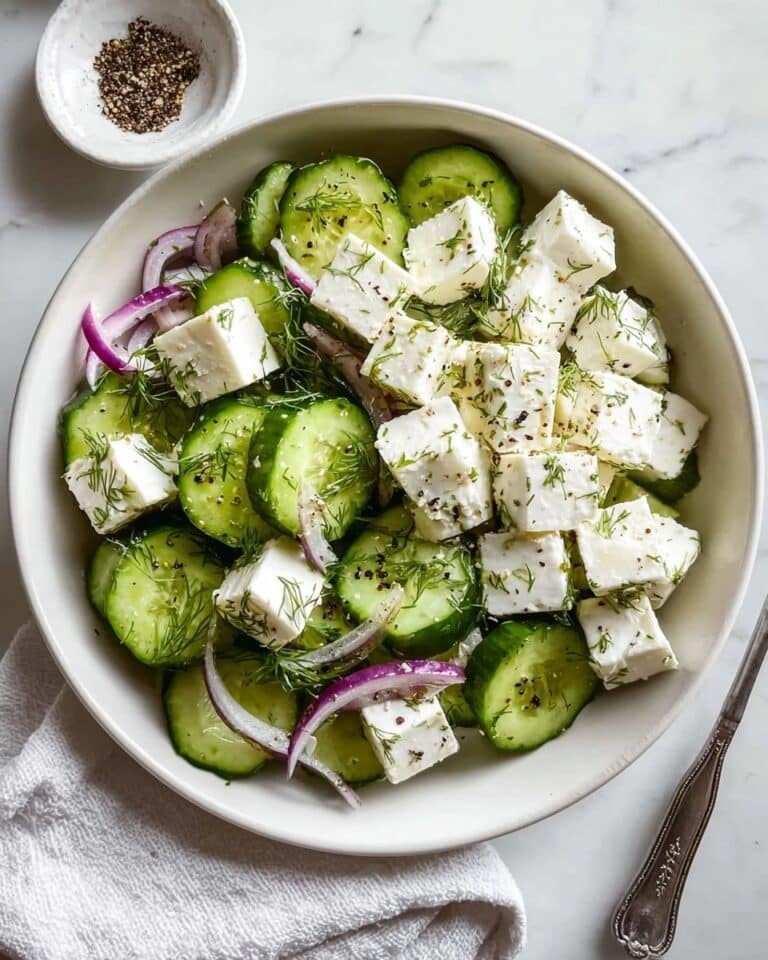 Cucumber Feta Salad with Lemon Greek Vinaigrette Recipe