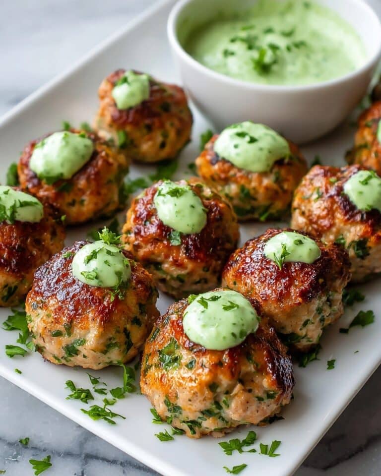 Baked Salmon Meatballs with Avocado Sauce Recipe