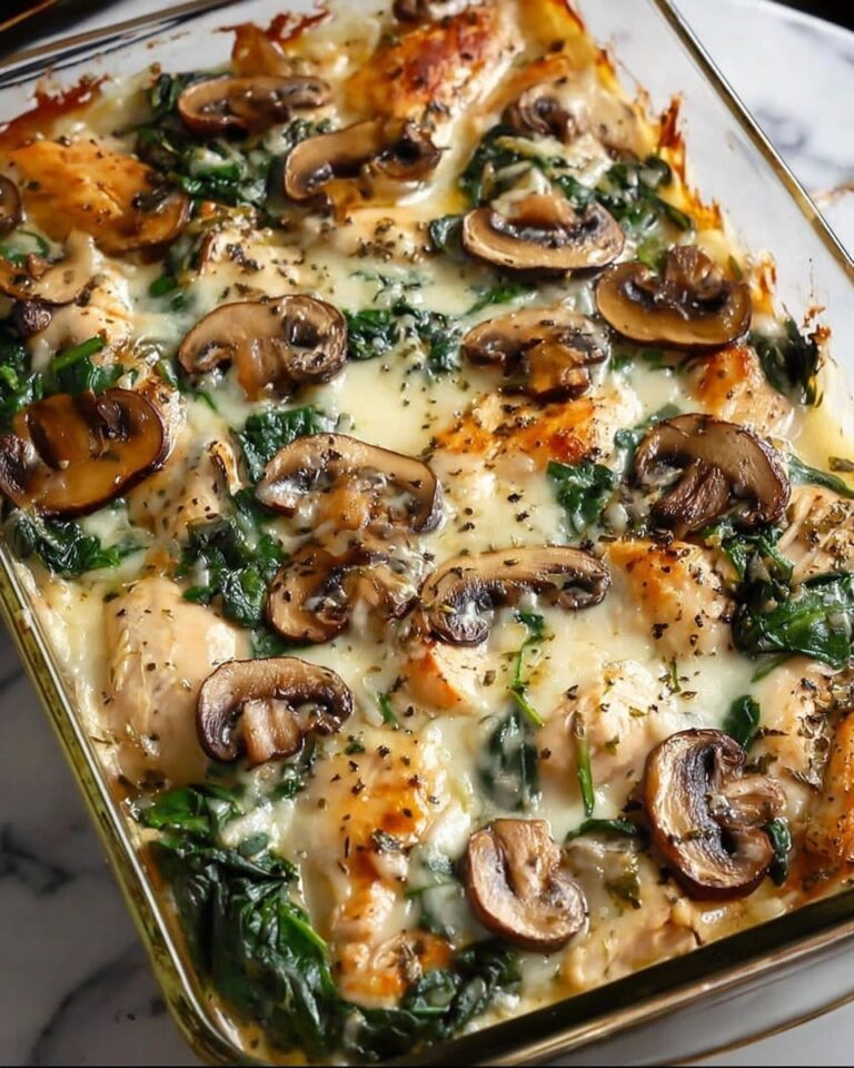 Chicken Spinach and Mushroom Low Carb Oven Dish Recipe