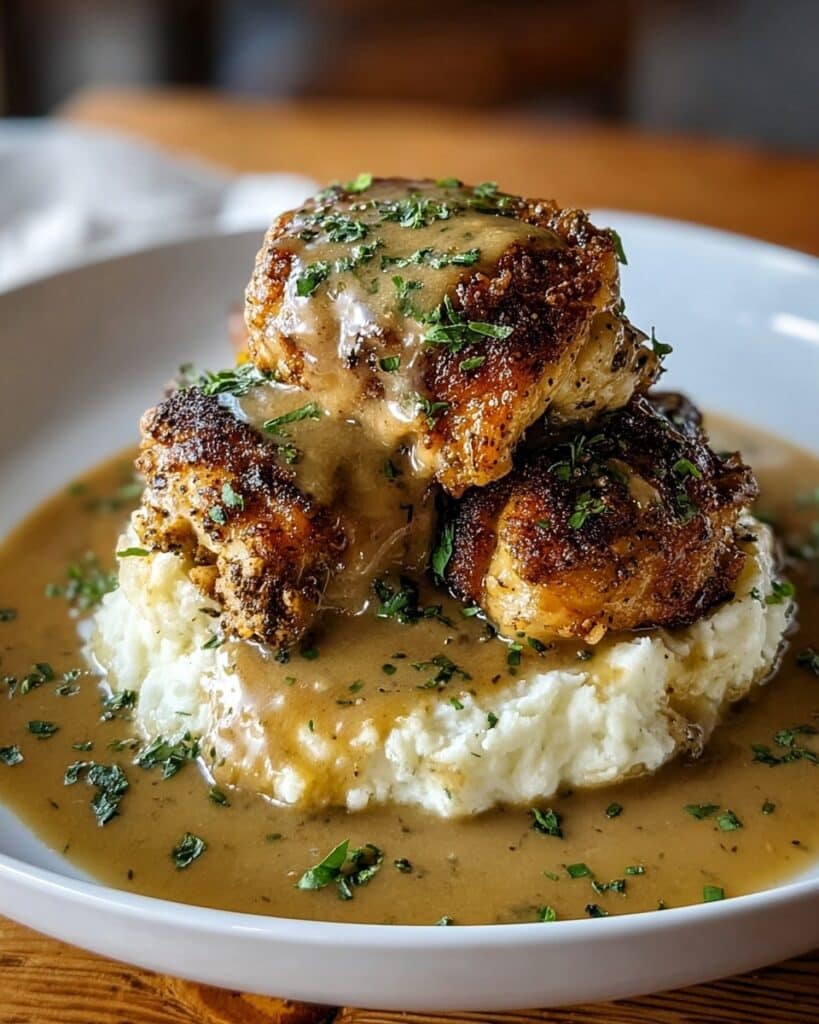 Savory Smothered Chicken Thighs with Creamy Gravy Recipe